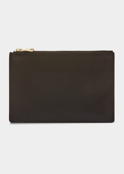 Il Bisonte Oliveta Zip Vacchetta Leather Card Case In Black