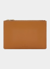 Il Bisonte Oliveta Zip Vacchetta Leather Card Case In Natural