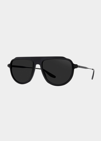 Barton Perreira Men's Avtak Sport Matte 57mm Aviator Sunglasses In Matte Black Satin Noir