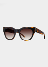Barton Perreira Lioness Havana Acetate Cat-eye Sunglasses In Black Amber Torto