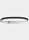 Ferragamo Reversible Gancini Buckle Belt In Argento C
