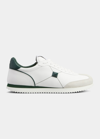 Valentino Garavani Men's Retro Runner Maxi Stud Leather Sneakers In White/green