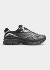 Valentino Men's Ms2960 Studded Mesh Runner Sneakers In Nero/graphite/arg