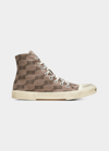 Balenciaga Paris High Top Sneakers In Grey/brown