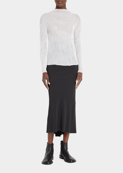 Issey Miyake Spongy Bk Wt 28 Turtle Neck In White
