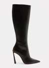 CHRISTIAN LOUBOUTIN CONDORA LEATHER RED SOLE KNEE BOOTS