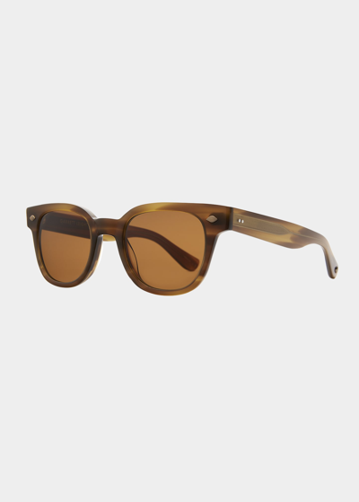 Garrett Leight Canter Square Acetate Sunglasses In Brown