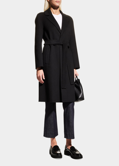 Max Mara Pauline Wool Top Coat In Black