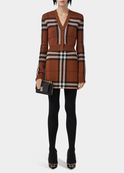 Burberry Kiandra Knit Mini Skirt In Brown