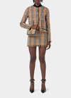 Burberry Catia Check Cotton Blend Mini Skirt In Archive Beige Ip