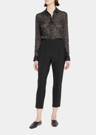 Theory Pintuck-front Suit Pants In Black