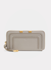 Chloé Marcie Grained Calfskin Continental Wallet In Cashmere Grey