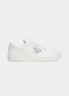 Prada Allacciate 30mm Leather Sneakers In White