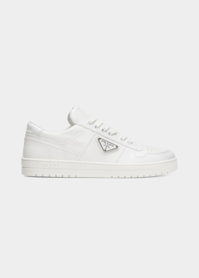 Prada Allacciate 30mm Leather Sneakers In White