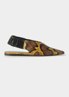 Proenza Schouler Snake-embossed Leather Slingback Flat In Python