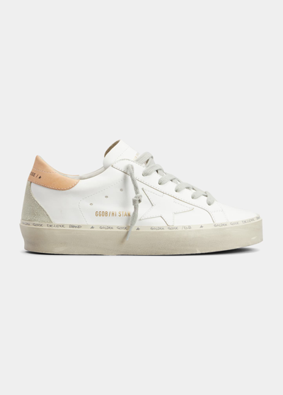 Golden Goose Hi Star Low-top Leather Sneakers In White Light Brown