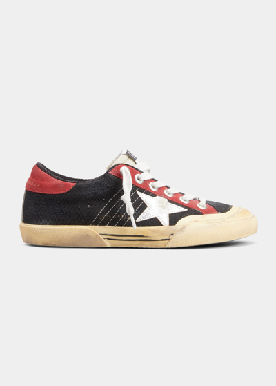 Golden Goose Superstar Mixed Leather Low-top Sneakers In Blacksilverred