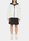 Moncler Narlay Puffer Jacket W/ Logo Detail In Light Gray