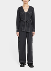 Ganni Topstitch Utility Jumpsuit In Black