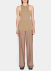 Stella Mccartney Sparkle Knit Racer Tank Top In 8250 Gold