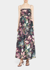 Tanya Taylor Arabeth Tie-back Spaghetti-strap Maxi Dress In Black Multi
