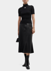 Courrèges Reedition Short Sleeves Ribbed Knitted Sweater Clothing In Black