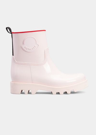 Moncler Ginette Waterproof Rubber Rain Boots In Pink