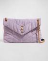 Saint Laurent Medium Lou Quilted Denim Bag In Bleached Lilac