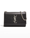Saint Laurent Kate Small Ysl Crossbody Bag In Grained Leather In Black