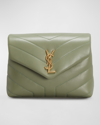 Saint Laurent Loulou Toy Ysl Matelasse Calfskin Envelope Crossbody Bag In Light Sage