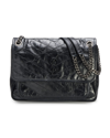 SAINT LAURENT NIKI MEDIUM FLAP YSL SHOULDER BAG IN CRINKLED LEATHER