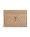 SAINT LAURENT GABY YSL CARD CASE IN QUILTED LEATHER