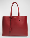 Saint Laurent Shopping Leather Tote In Opyum Red