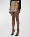 Burberry Catia Check Cotton Blend Mini Skirt In Archive Beige Ip