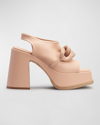 Stella Mccartney Skyla Stretch Chunky Chain Platform Sandals In 9900 Sunset Rose