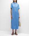 Loulou Studio Bira Midi Polo Shirtdress In Blue