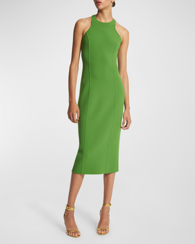 Michael Kors Barathea Racerback Wool Sheath Dress In Palm