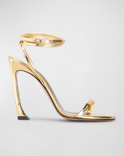Piferi Fade Vegan Metallic Ankle-wrap Sandals In Gold