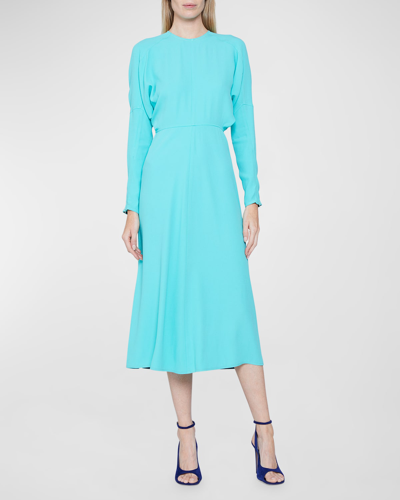 Victoria Beckham Dolman-sleeve Midi Dress In Turquoise