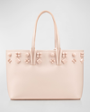 Christian Louboutin Cabata Small Empire Spikes Leather Tote Bag In Leche/leche