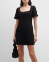 Tory Burch Tinsel A-line Tweed Mini Dress In Black