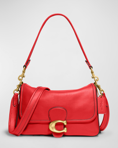 Coach Tabby Leather Shoulder Bag In Red