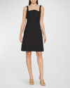 Valentino Open-back Wool And Silk-blend Crepe Mini Dress In Black