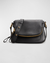 Tom Ford Jennifer Medium Grained Leather Shoulder Bag In Black