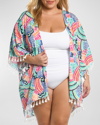 LA BLANCA PLUS SIZE WAVES KIMONO