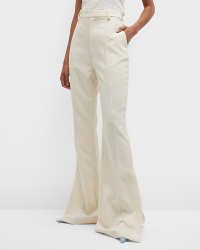 Lapointe Doubleface Satin Belted Wide-leg Pants In Ivory