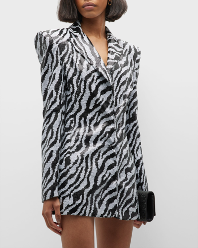 silver sequin blazer dress zara Stunning Zara Blazer dress UK 10 Silver sequin SD553