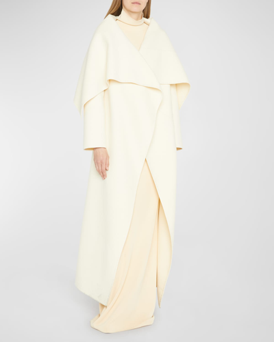 The Row Rivoli Cashmere Long Coat In Ivory