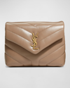 Saint Laurent Loulou Toy Ysl Matelasse Calfskin Envelope Crossbody Bag In Taupe