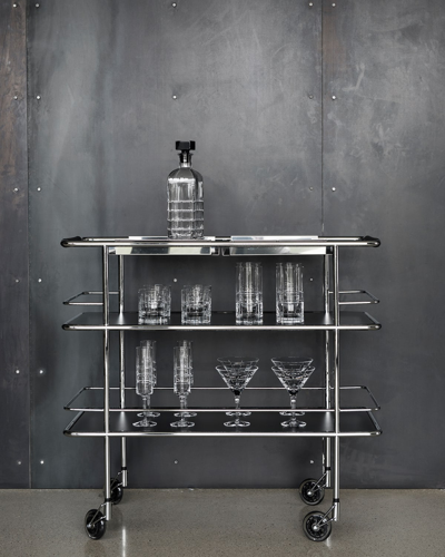 Orrefors 53-piece Crystal Bar Cart